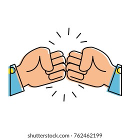 fists crashing isolated icon