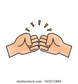 fists crashing isolated icon