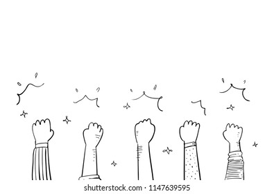 fists hand drawn
