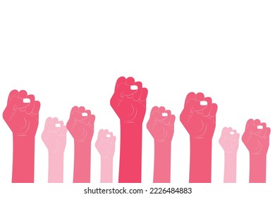 Fists hands up background vector graphics