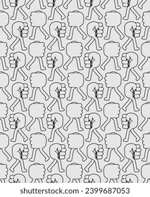 Fists hit each other pattern seamless. Fists fight background.  