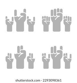 Fäuste Symbol, Arbeit auf weißem Hintergrund, Vektorgrafik