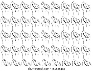 Fists raised in solidarity background vector 