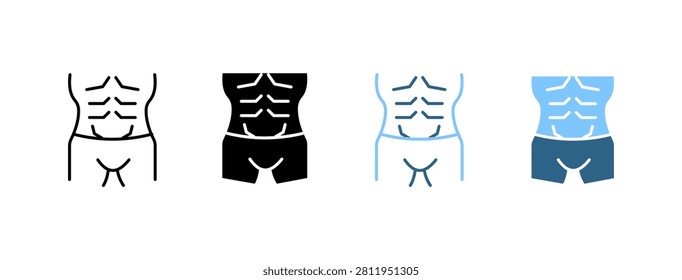 Fit Abs Body icon set multi style