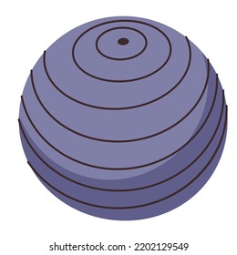 Fit Ball für Sport einzeln auf weißem Hintergrund. Fitnessgeräte für das Training. Sporttraining Design in einfachem, modernem Stil.