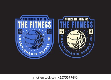 fit ball stability fitness retro badge logo vector design collection set for fitness, gym, bodybuilding, weightlifting, workout sport club. stability ball gym vintage illustration element designs