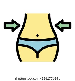 Ajustar el vector de contorno del icono del cuerpo. Comida orgánica. Color de la comida de cocción plano