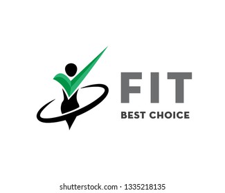 Fit check best choice health logo design inspiration