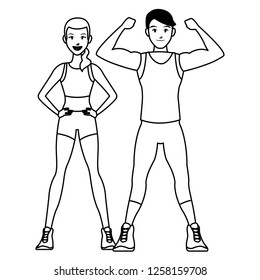 fit couple doing exercise