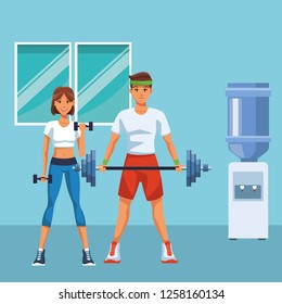 fit couple doing exercise