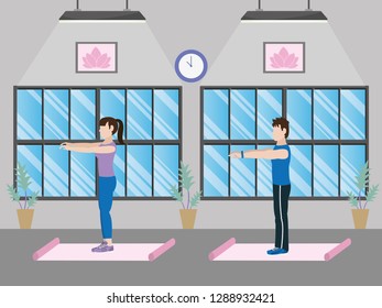 fit couple doing exercise
