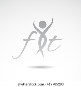 Fit design isolated on white background. Vector art.