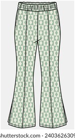 FIT AND FLARE KNIT BOTTOM WITH SIDE SLIT DETAIL DESIGNED FOR TEEN AND KID GIRLS IN VECTOR ILLUSTRATION FILE