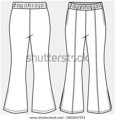 FIT AND FLARE KNIT BOTTOM WITH SIDE SLIT DETAIL DESIGNED FOR TEEN AND KID GIRLS IN VECTOR ILLUSTRATION FILE
