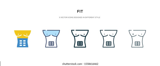 fit icon in different style vector illustration. two colored and black fit vector icons designed in filled, outline, line and stroke style can be used for web, mobile, ui