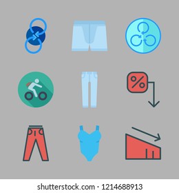 fit icon set. vector set about underwear, bicycle, loss and jeans icons set.