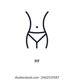 fit icon. Thin line fit icon from medical collection. Outline vector isolated on white background. Editable fit symbol can be used web and mobile