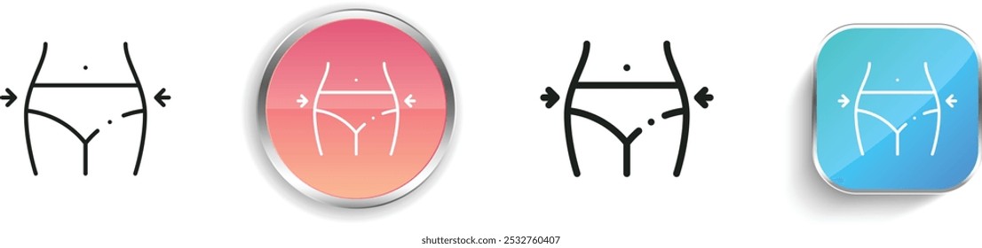 fit icon. Thin Linear, Regular and Button Style Design Isolated On White Background