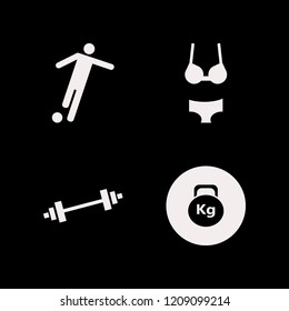 fit icon. fit vector icons set football player, woman underwear, weight and dumbbell
