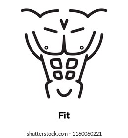Fit icon vector isolated on white background, Fit transparent sign , line and outline elements in linear style