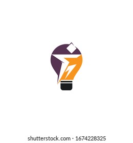 Fit Idea Logo Template Design. Man Fitness with bulb logo design.