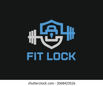 Logo für Schloss-Schloss-Logos - Logo für Barbell mit Logovorlage für Schloss