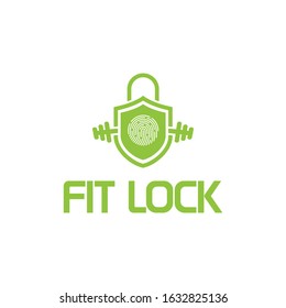 FIT LOCK LOGO - fit logo with lock logo template