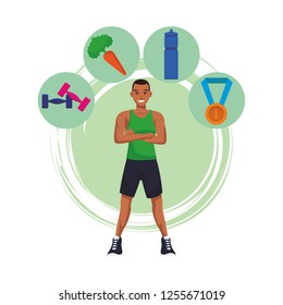 fit man doing exercise