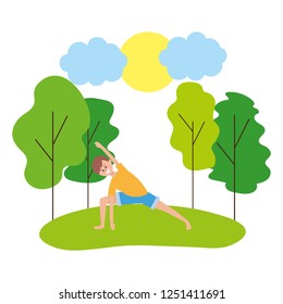 fit man practicing yoga