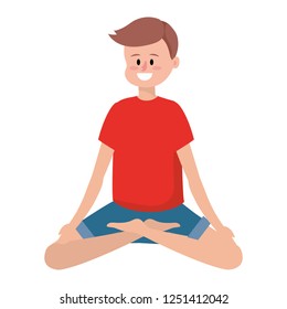 fit man practicing yoga