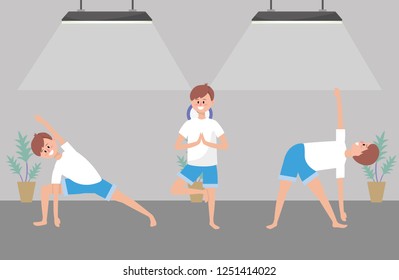 fit man practicing yoga