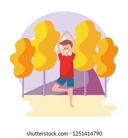 fit man practicing yoga