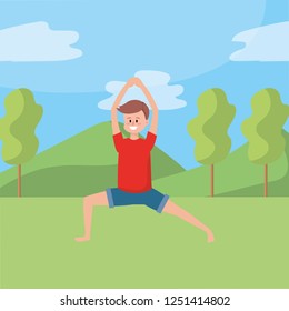 fit man practicing yoga
