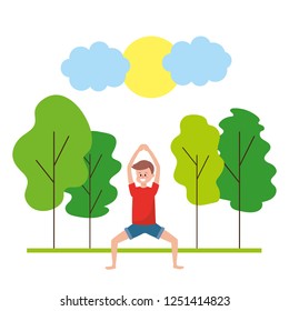 fit man practicing yoga