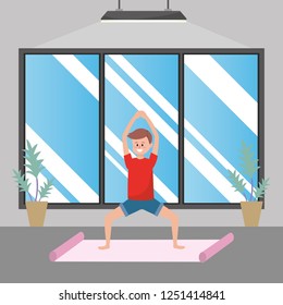 fit man practicing yoga