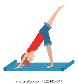 fit man practicing yoga