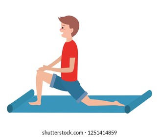 fit man practicing yoga