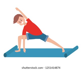 fit man practicing yoga