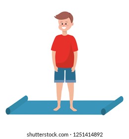 fit man practicing yoga