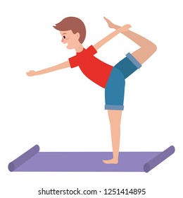 fit man practicing yoga