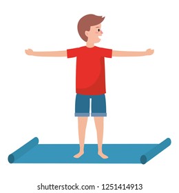 fit man practicing yoga