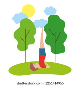 fit man practicing yoga