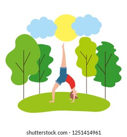 fit man practicing yoga