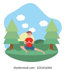 fit man practicing yoga