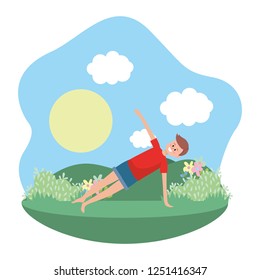 fit man practicing yoga
