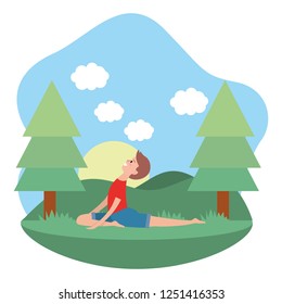 fit man practicing yoga