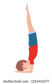 fit man practicing yoga
