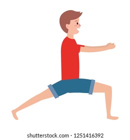 fit man practicing yoga
