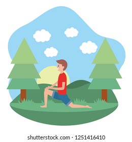 fit man practicing yoga