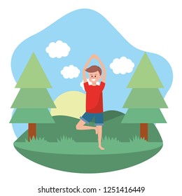 fit man practicing yoga